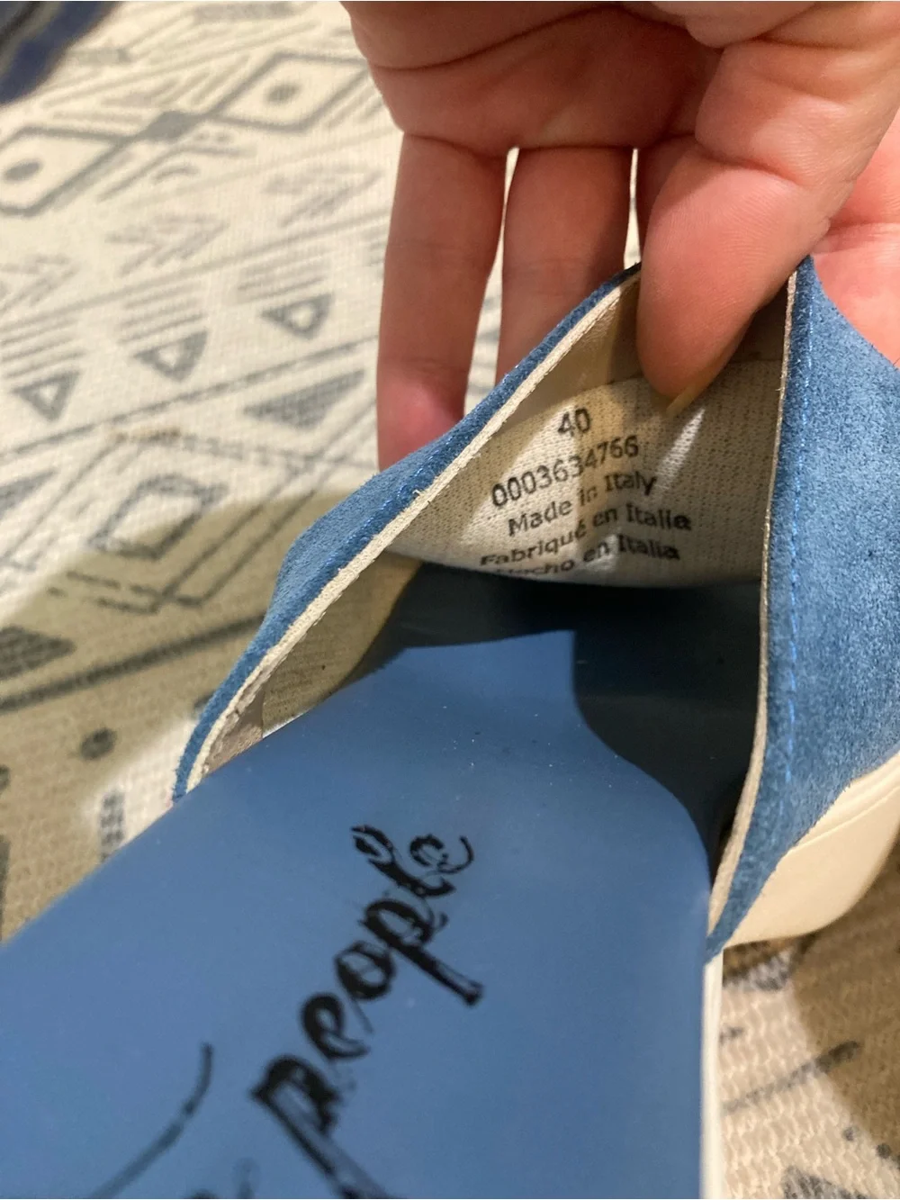 Free People Zoe Blue Suede Slip On Platforms Sz 40